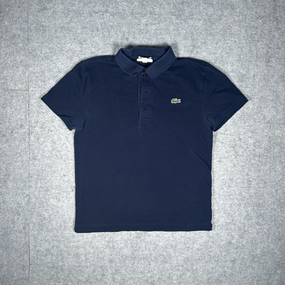 Lacoste Polo Shirt Mens FR 3 / US S Navy Slim Fit Pique Crocodile Short Sleeve